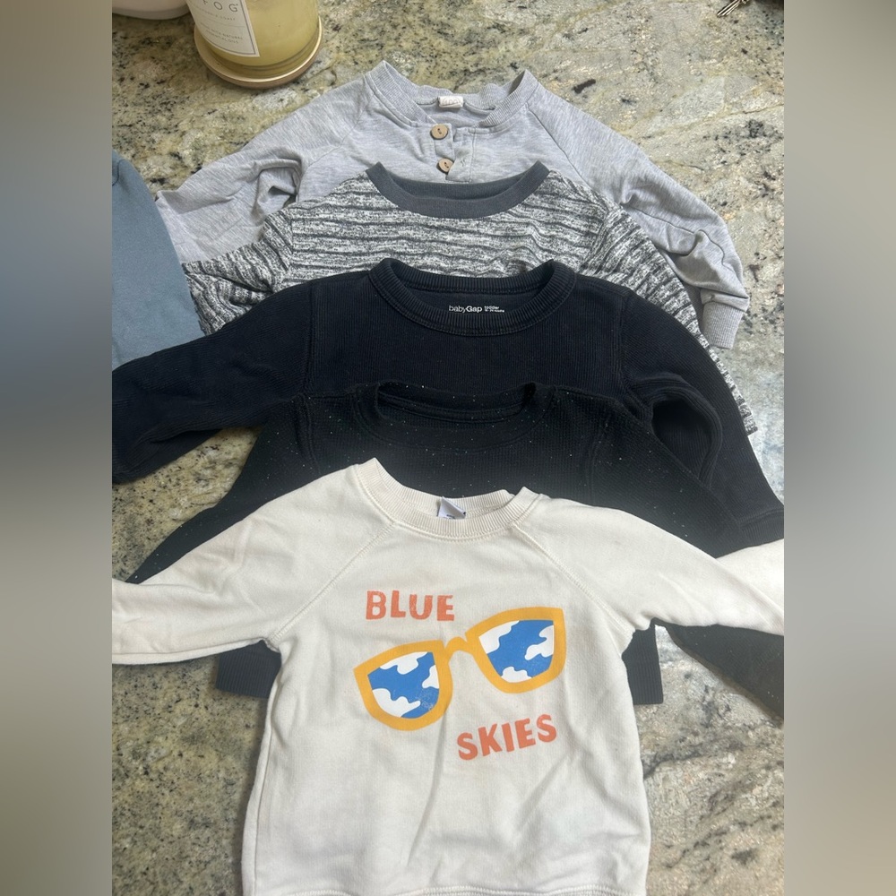 Boys 18M sweatshirt and Outerwear Bundle  - Black, Gray, Cream